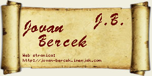 Jovan Berček vizit kartica